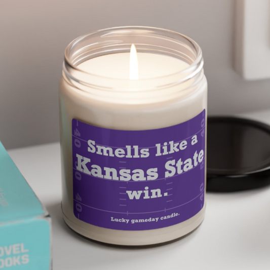 Kansas State Football - "Smells like a Kansas State win" scented candle (9 oz)