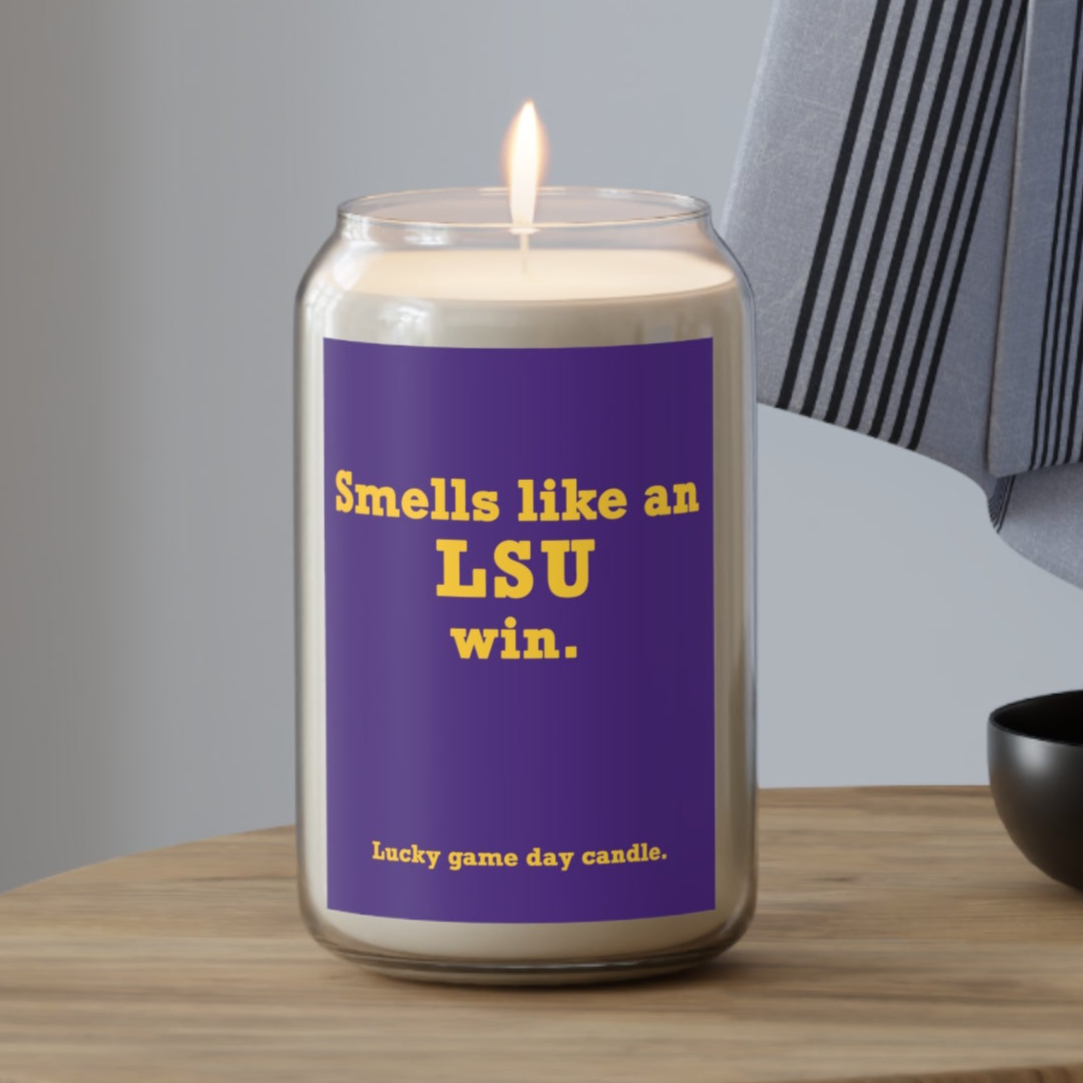 LSU - "Smells like an LSU win" scented candle (13.75 oz)