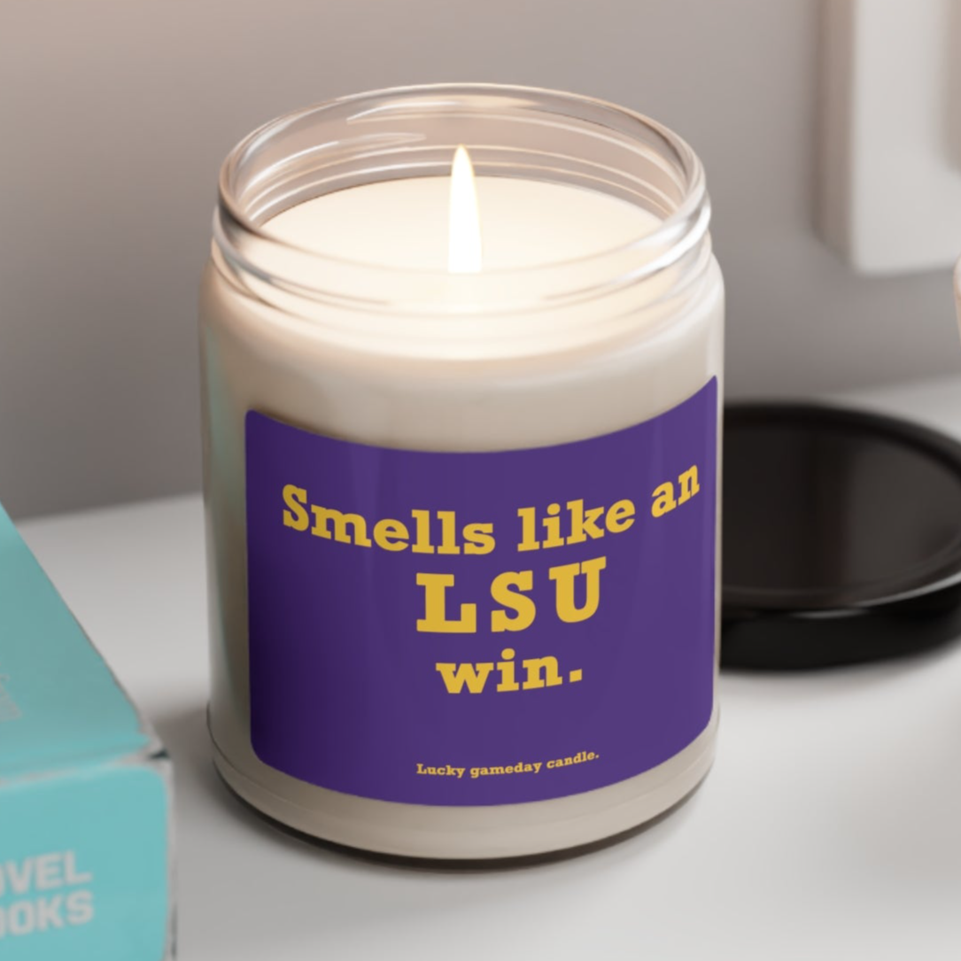 LSU - "Smells like an LSU win" scented candle (9 oz)