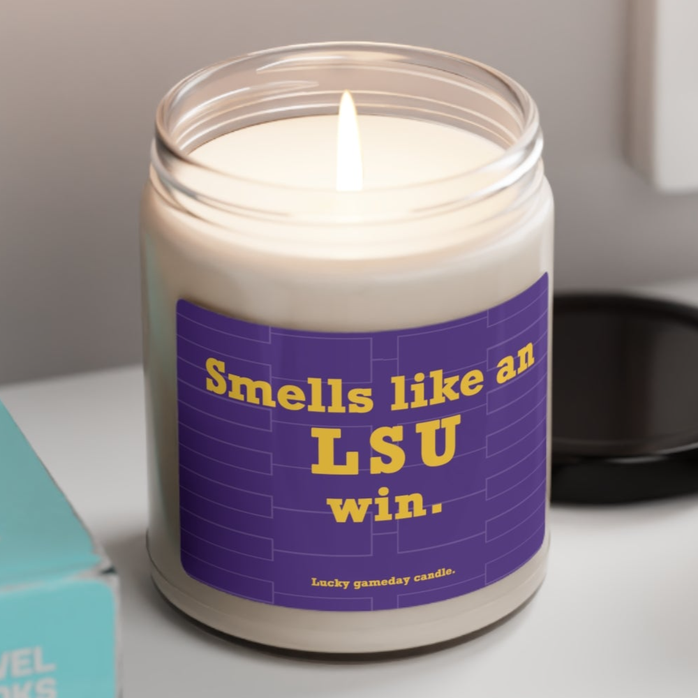 LSU Basketball - "Smells like an LSU win" scented candle (9 oz)