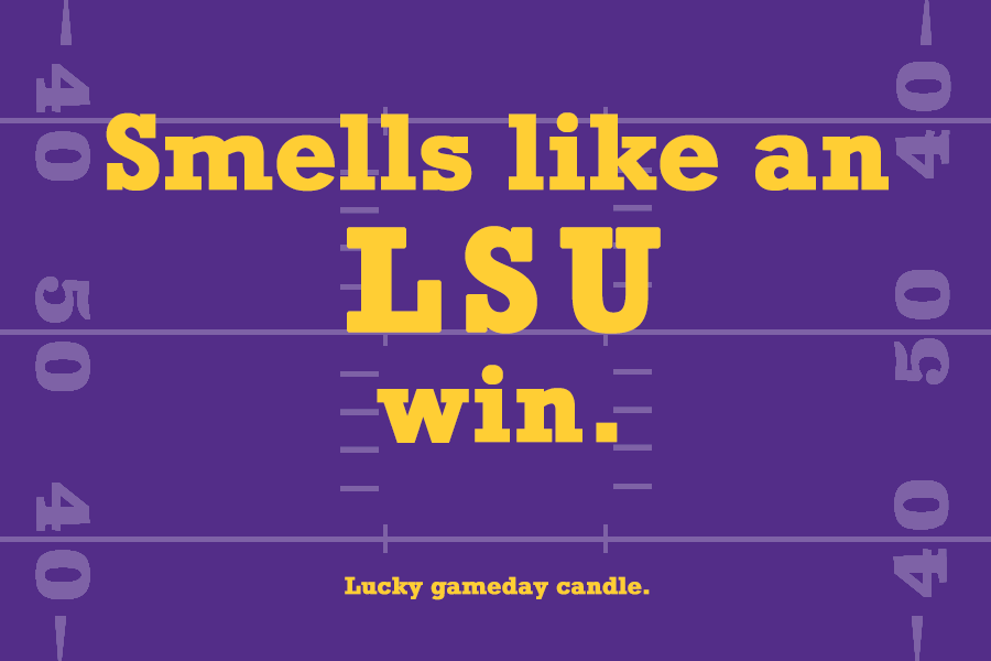 LSU Football - "Smells like an LSU win" scented candle (9 oz)