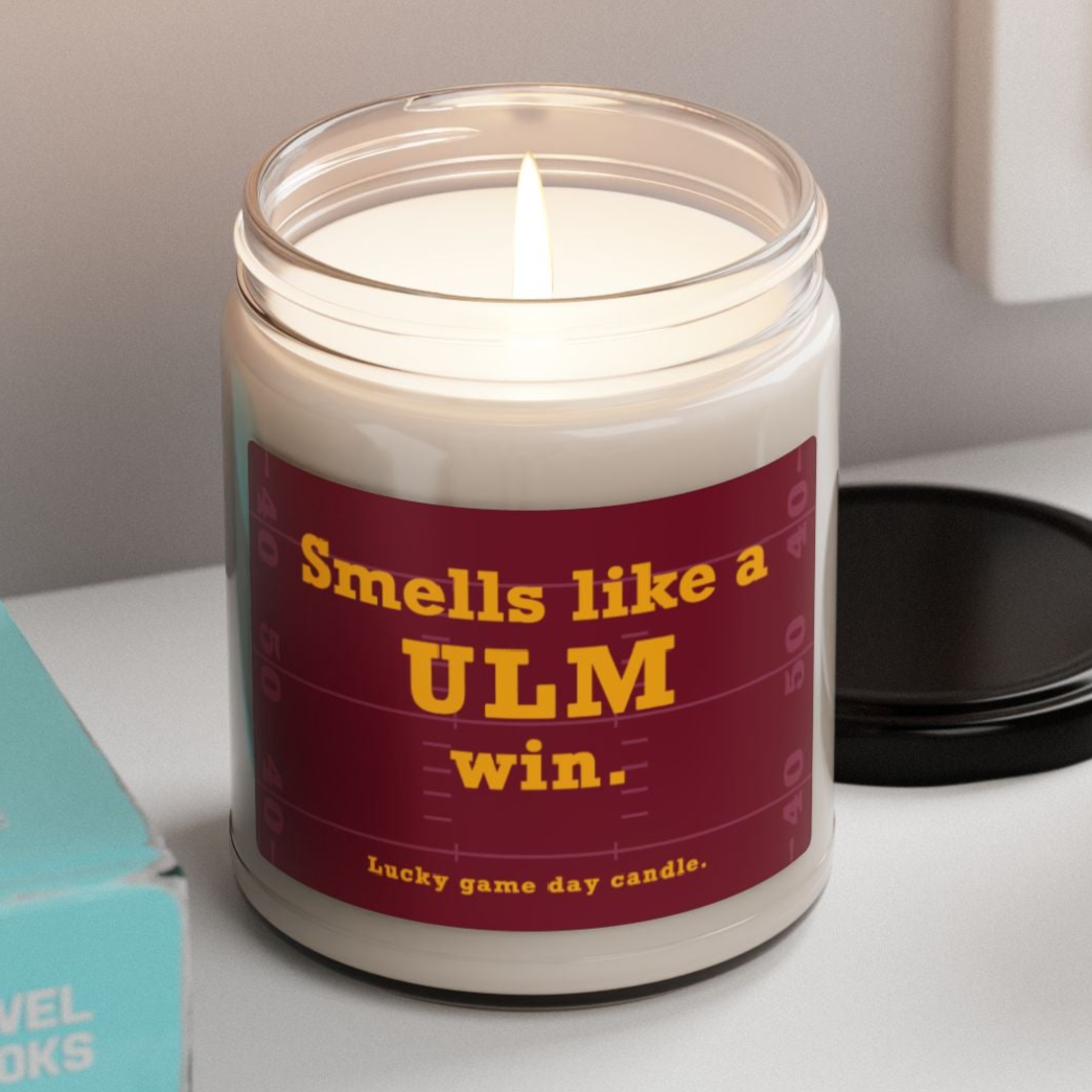 Louisiana Monroe Football - "Smells like a ULM win" scented candle (9 oz)