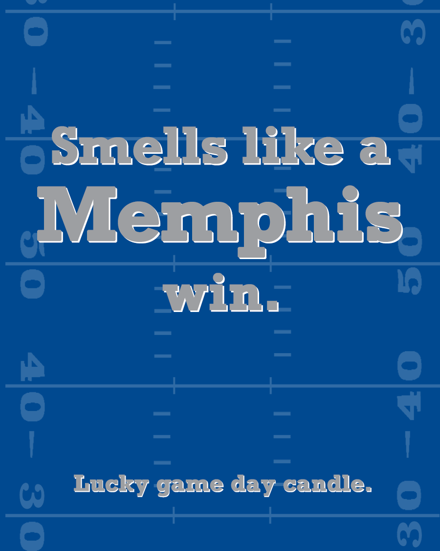 Memphis Football - "Smells like a Memphis win" scented candle (13.75 oz)
