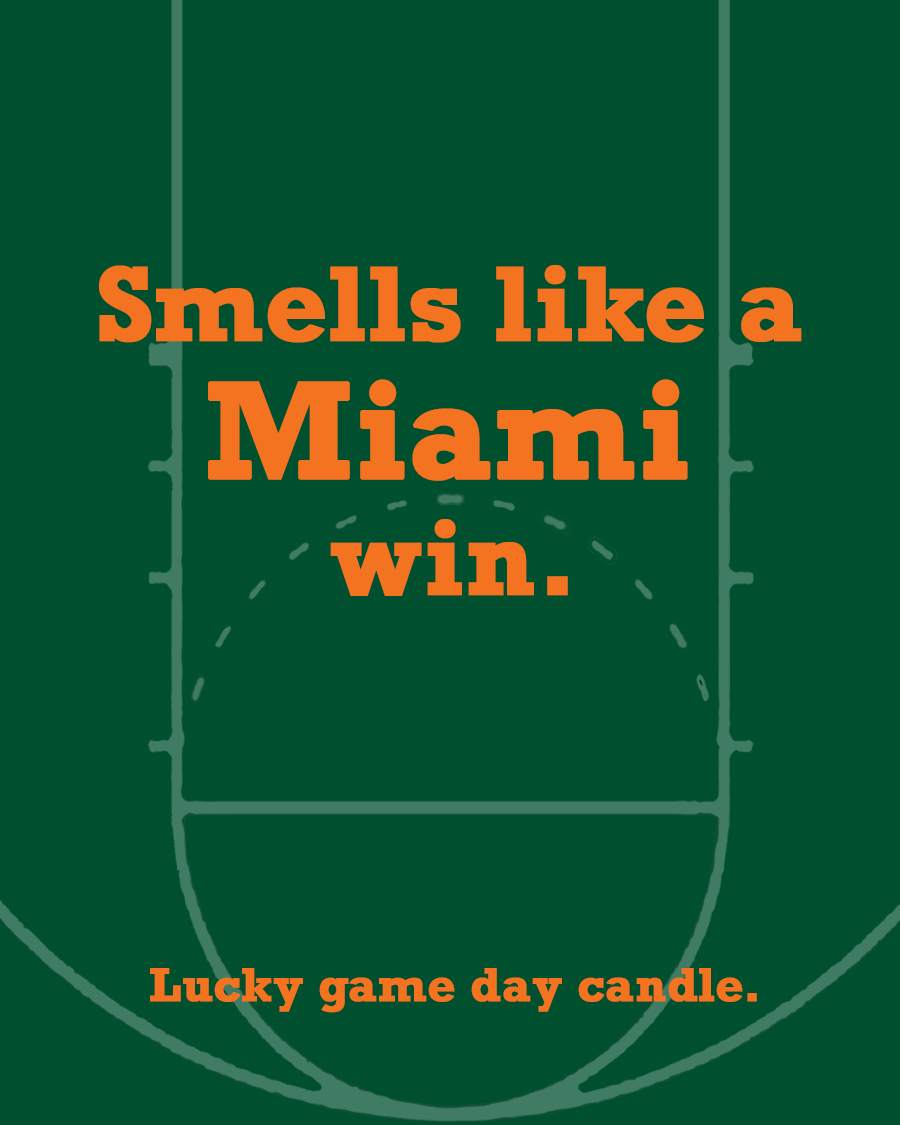 Miami Basketball - "Smells like a Miami win" scented candle (13.75 oz)