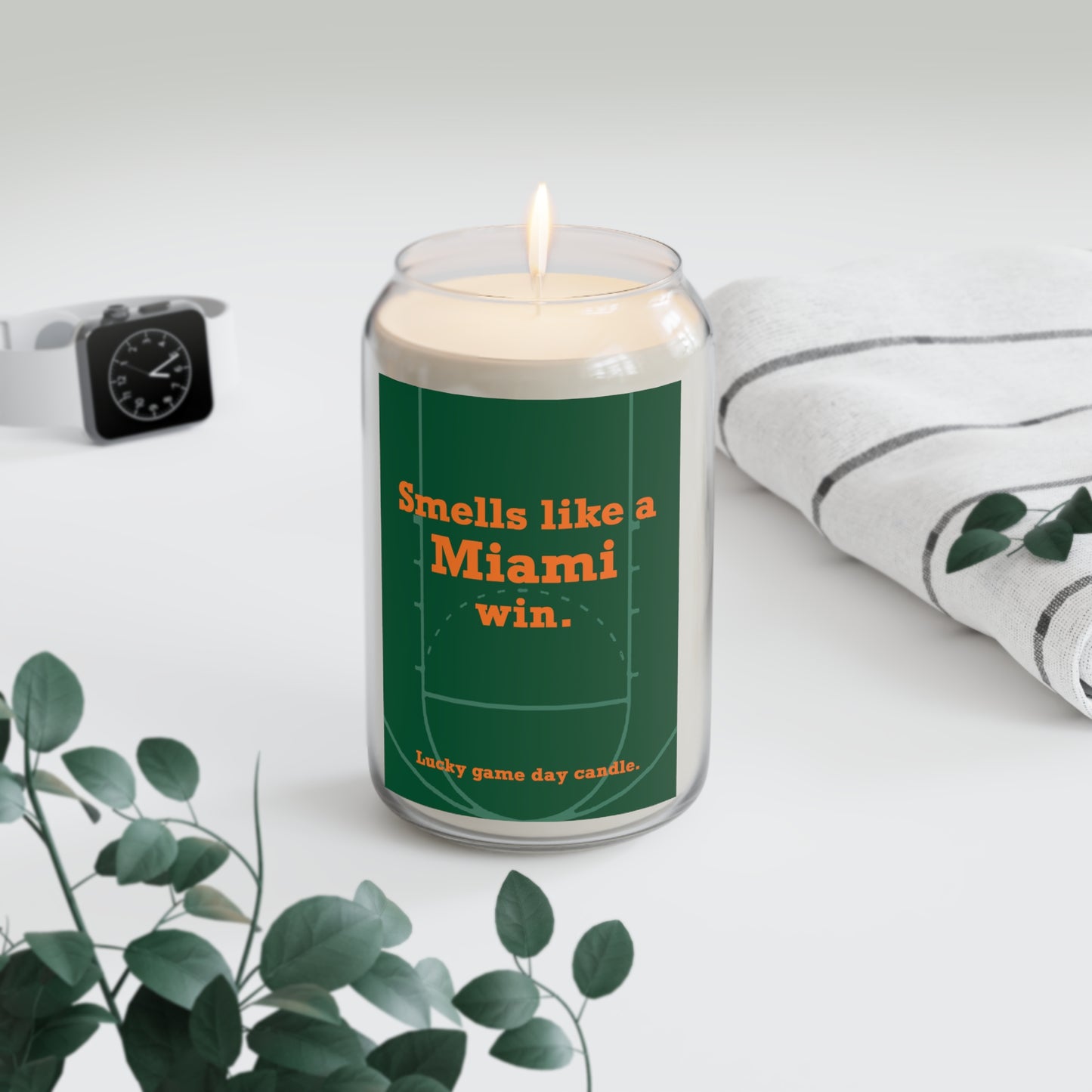 Miami Basketball - "Smells like a Miami win" scented candle (13.75 oz)