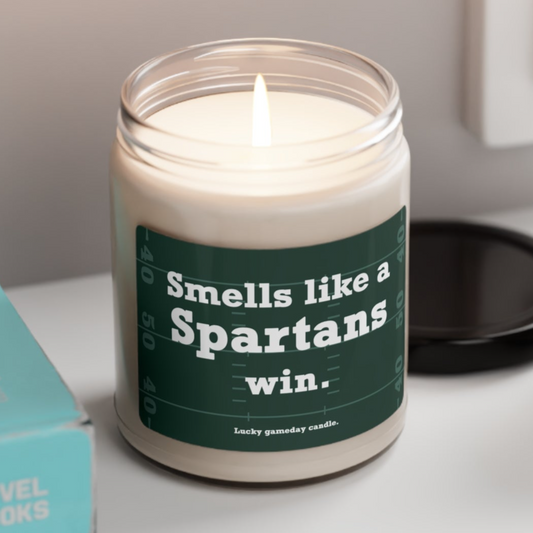 Michigan State Football - "Smells like a Spartans win" scented candle (9 oz)