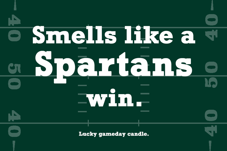 Michigan State Football - "Smells like a Spartans win" scented candle (9 oz)