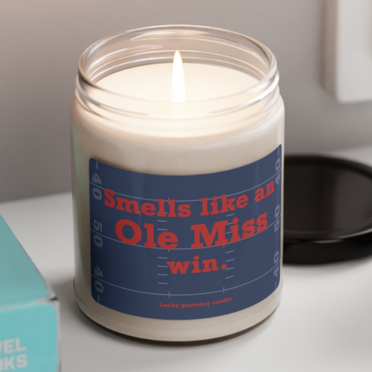 Mississippi Football - "Smells like an Ole Miss win" scented candle (9 oz)