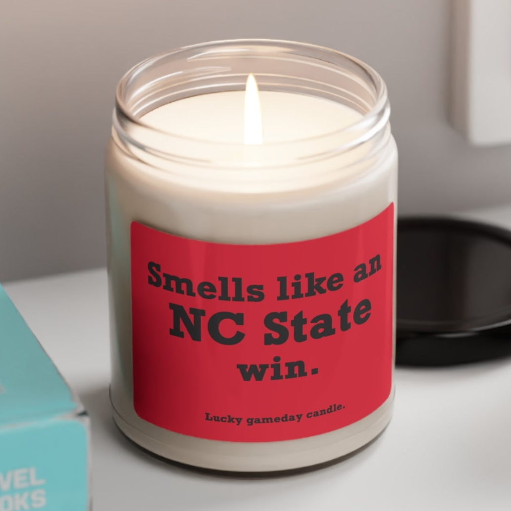 NC State - "Smells like an NC State win" scented candle (9 oz)