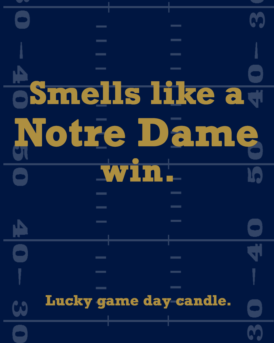 Notre Dame Football - "Smells like a Notre Dame win" scented candle (13.75 oz)