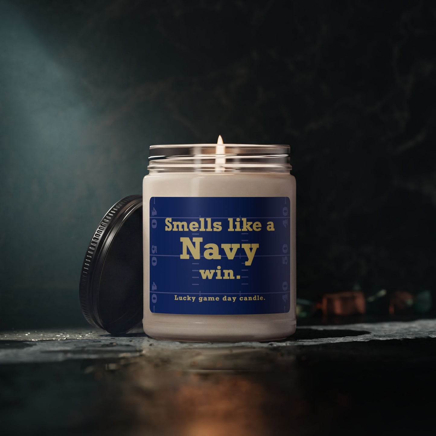 Navy Football - "Smells like a Navy win" scented candle (9 oz)