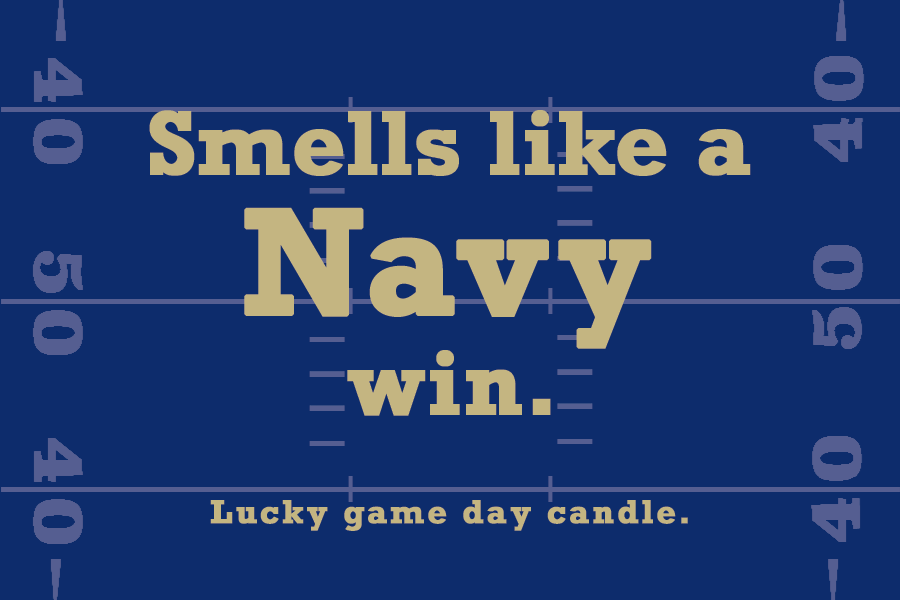 Navy Football - "Smells like a Navy win" scented candle (9 oz)