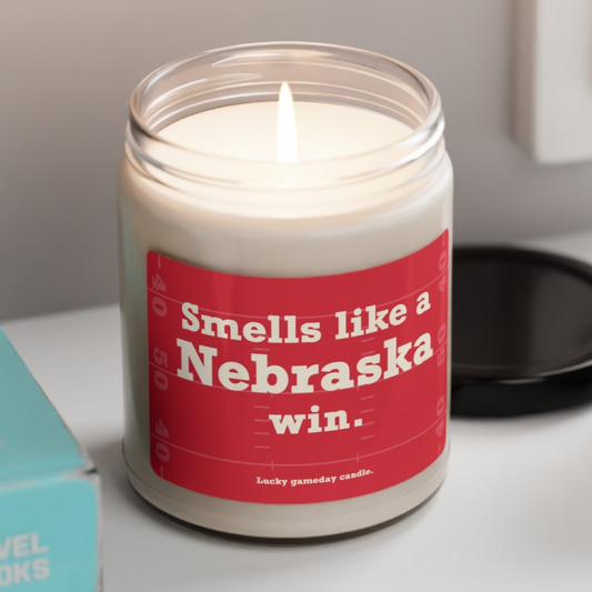 Nebraska Football - "Smells like a Nebraska win" scented candle (9 oz)