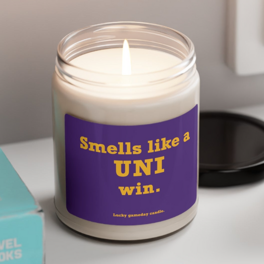 Northern Iowa - "Smells like a UNI win" scented candle (9 oz)