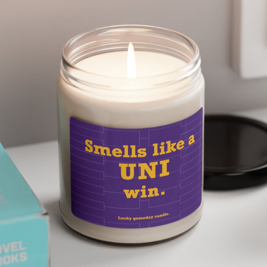 Northern Iowa Basketball - "Smells like a UNI win" scented candle (9 oz)