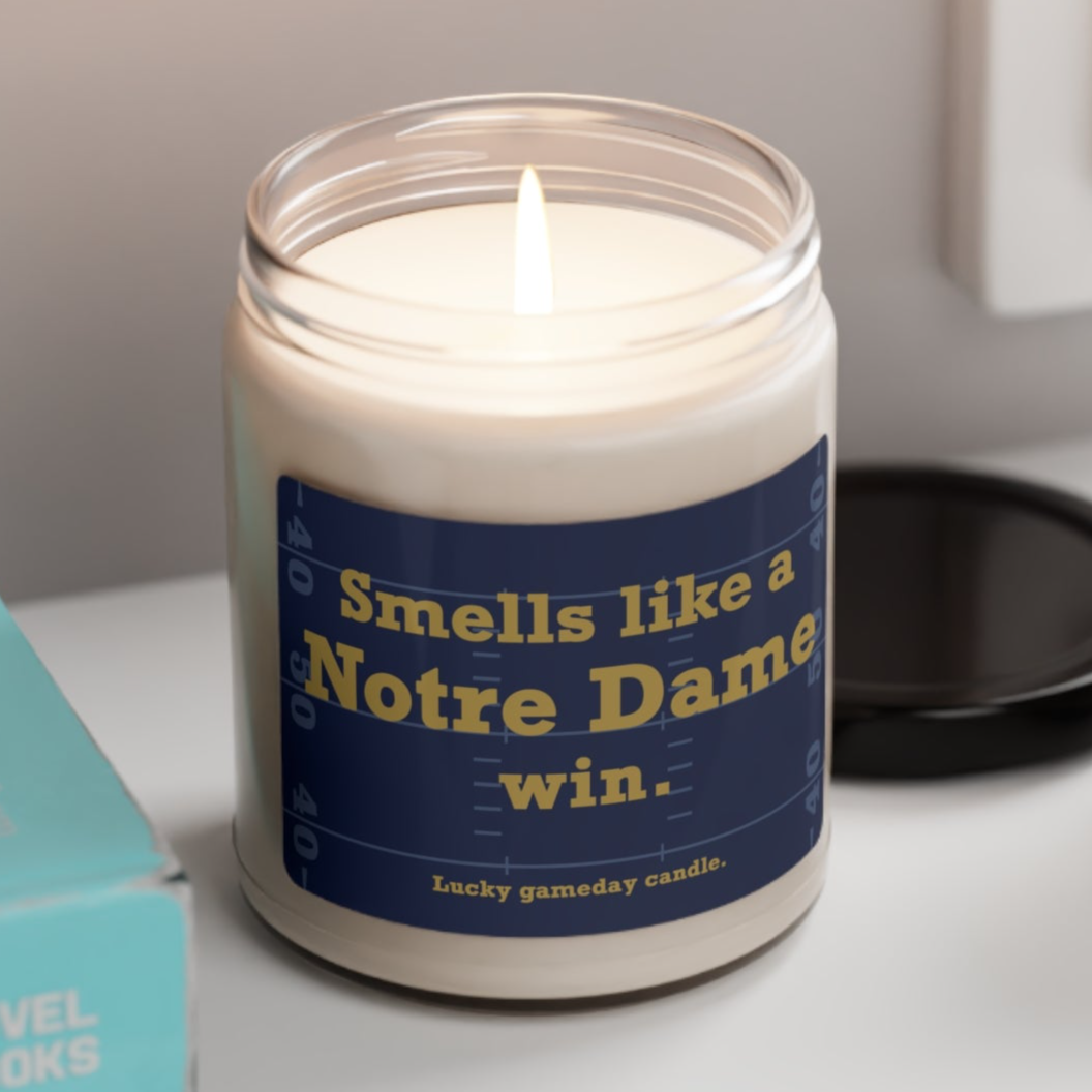 Notre Dame Football - "Smells like a Notre Dame win" scented candle (9 oz)