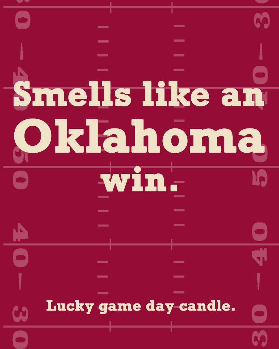 Oklahoma Football - "Smells Like an Oklahoma Win" scented candle (13.75 oz)