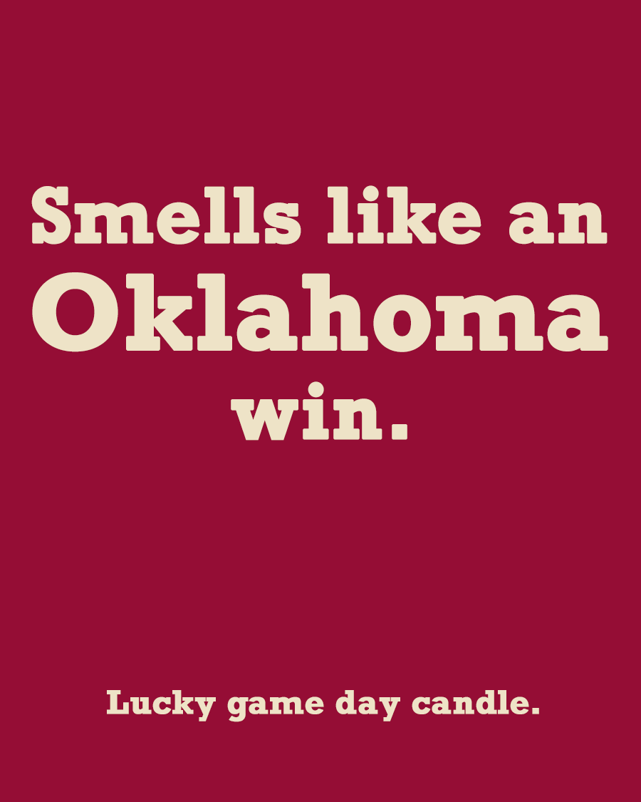 Oklahoma - "Smells Like an Oklahoma Win" scented candle (13.75 oz)