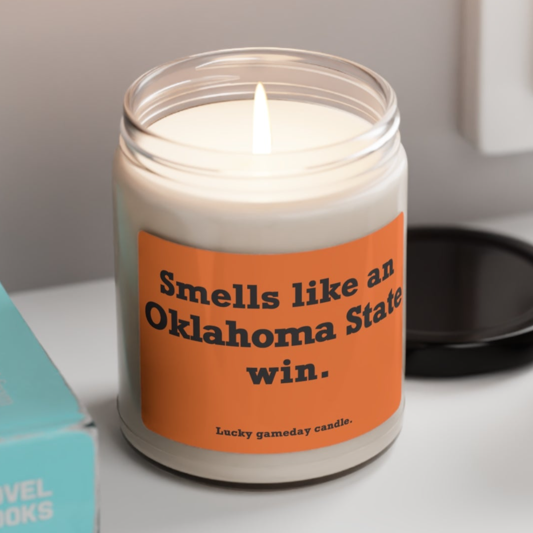 Oklahoma State - "Smells like an Oklahoma State win" scented candle (9 oz)