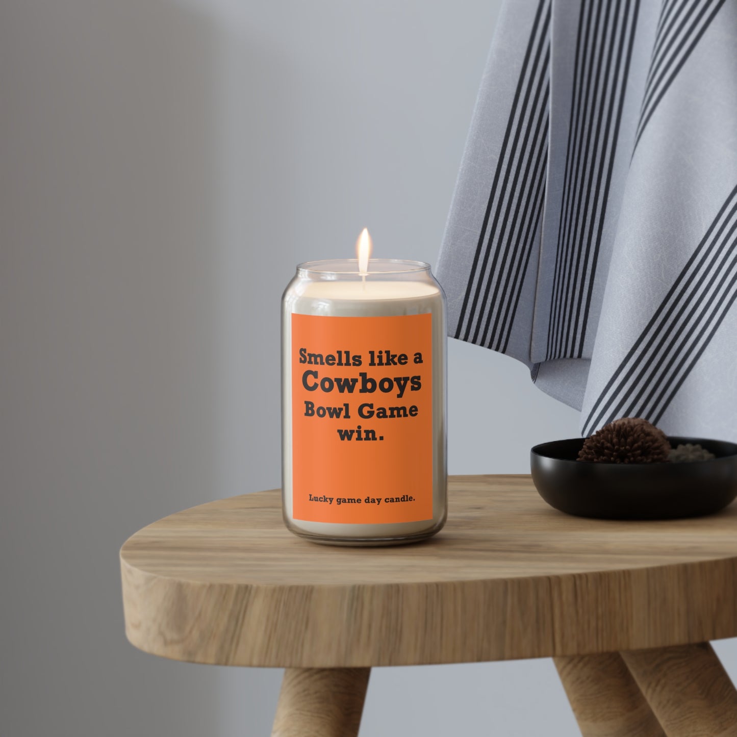 Oklahoma State Bowl Game - "Smells like a Cowboys Bowl Game win" scented candle (13.75 oz)