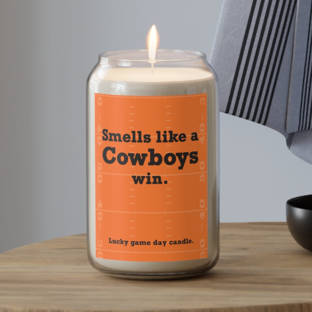 Oklahoma State Football - "Smells like a Cowboys win" scented candle (13.75 oz)