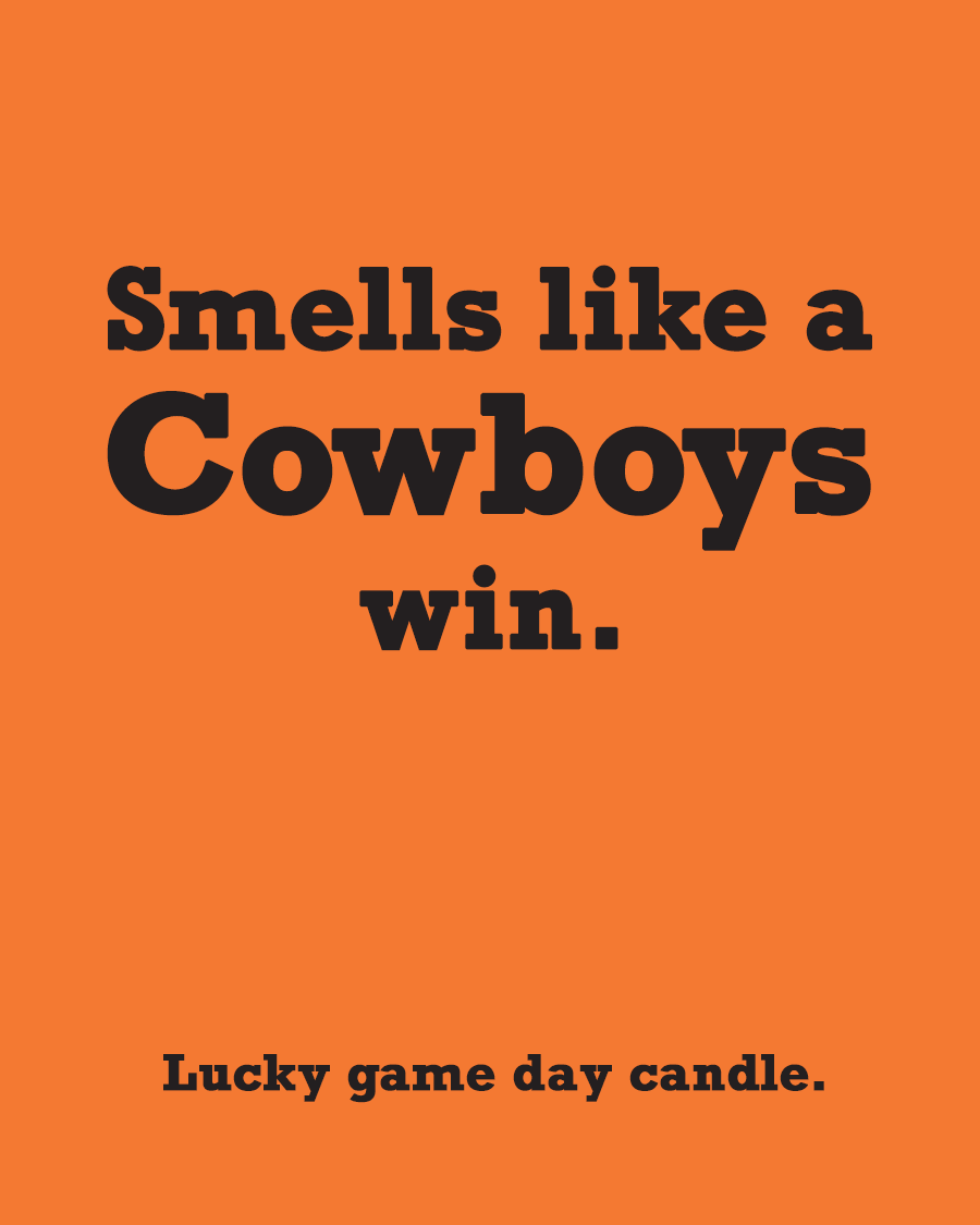 Oklahoma State - "Smells like a Cowboys win" scented candle (13.75 oz)