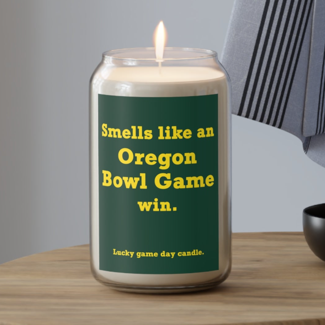 Oregon Bowl Game - "Smells like an Oregon Bowl Game win" scented candle (13.75 oz)