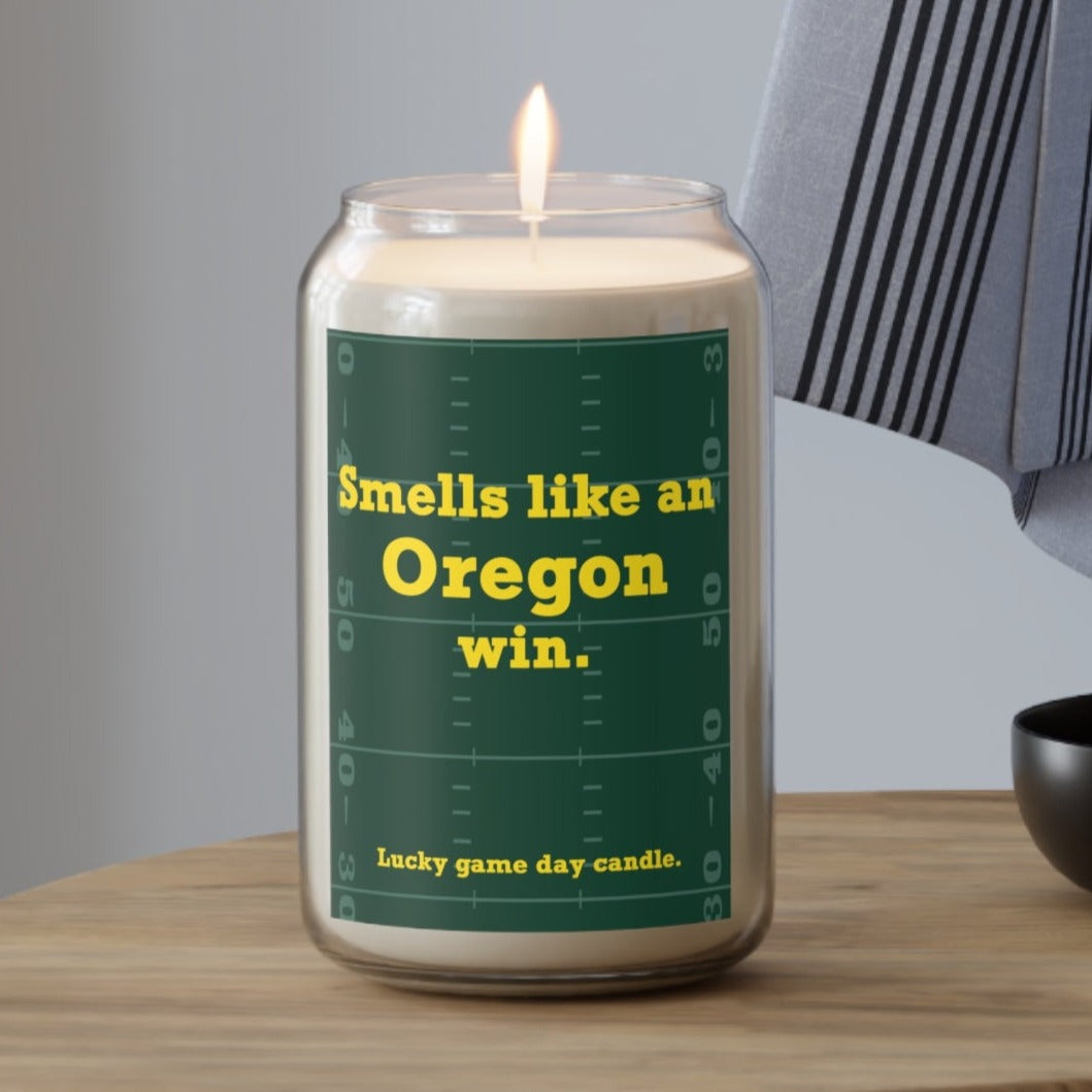 Oregon Football - "Smells like an Oregon win" scented candle (13.75 oz)