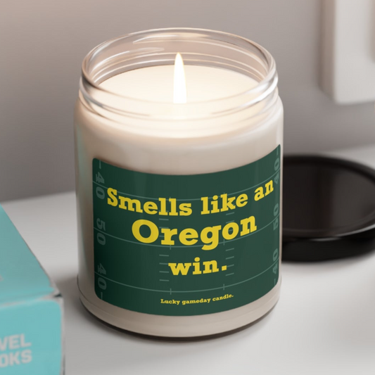 Oregon Football - "Smells like an Oregon win" scented candle (9 oz)