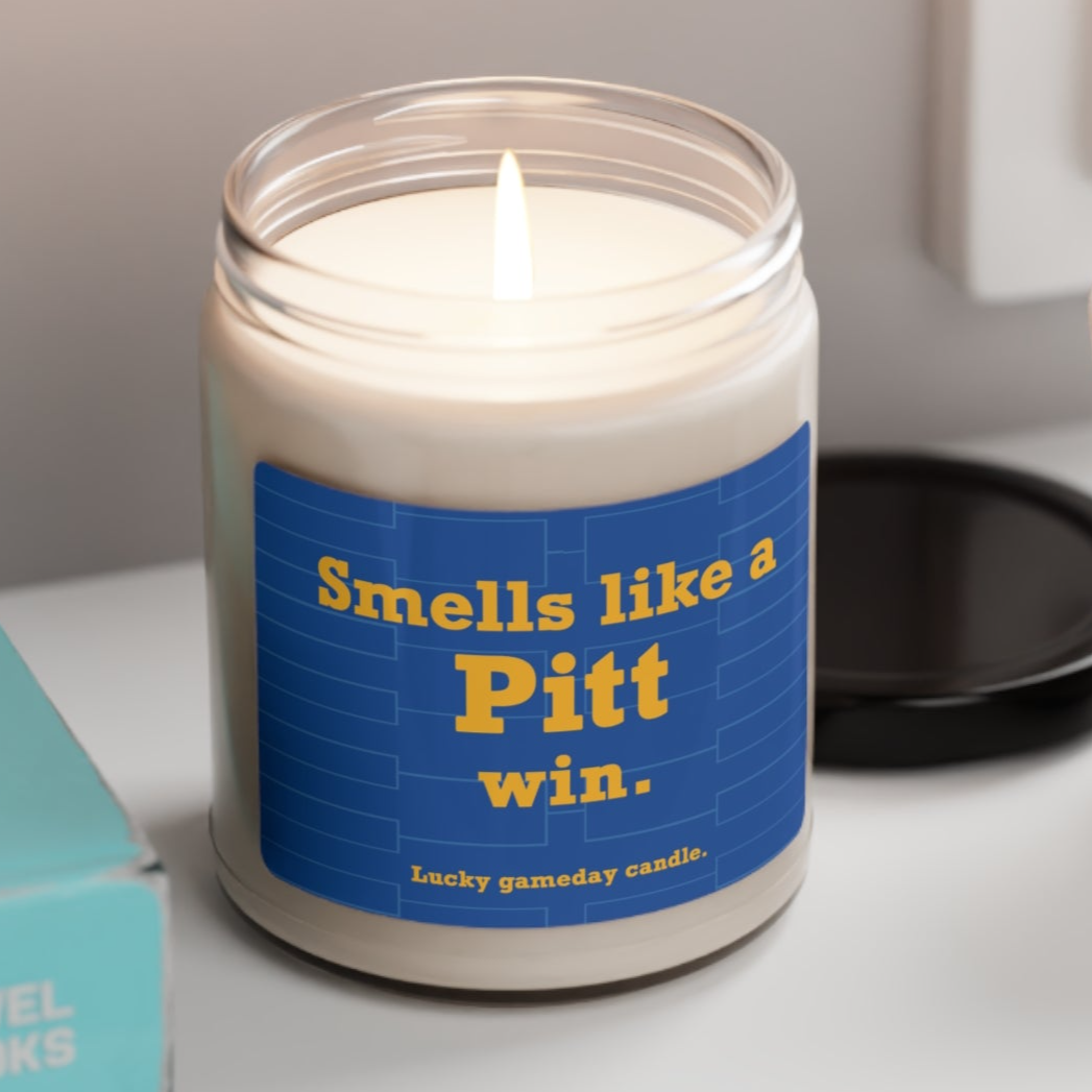 Pitt Basketball - "Smells like a Pitt win" scented candle (9 oz)