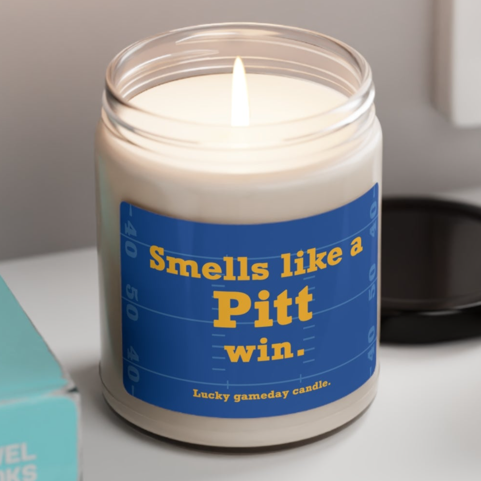 Pitt Football - "Smells like a Pitt win" scented candle (9 oz)