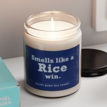 Rice Football - "Smells like a Rice win" scented candle (9 oz)