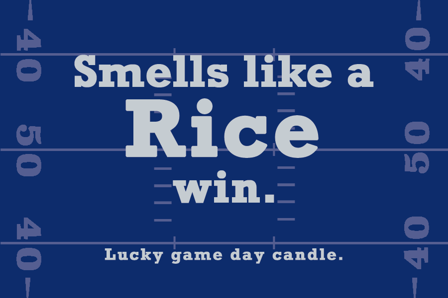 Rice Football - "Smells like a Rice win" scented candle (9 oz)