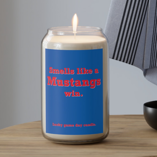 SMU - "Smells like a Mustangs win" scented candle (13.75 oz)