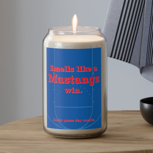 SMU Basketball - "Smells like a Mustangs win" scented candle (13.75 oz)