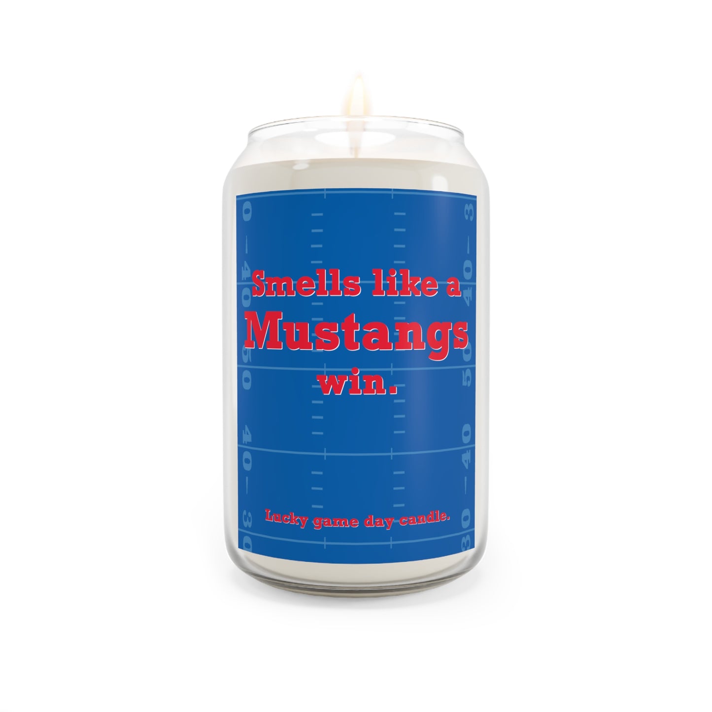 SMU Football - "Smells like a Mustangs win" scented candle (13.75 oz)