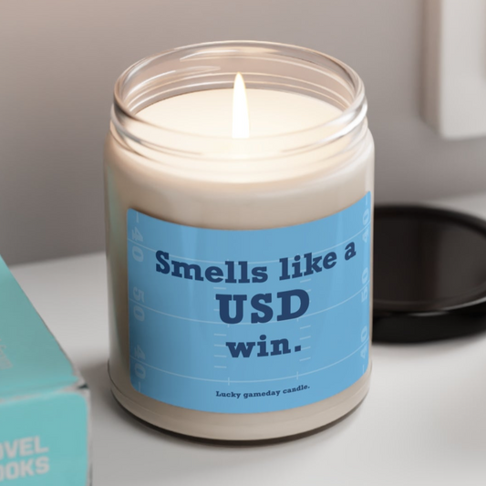 San Diego Football - "Smells like a USD win" scented candle (9 oz)