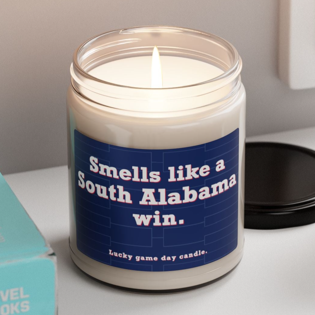 South Alabama Basketball - "Smells like a South Alabama win" scented candle