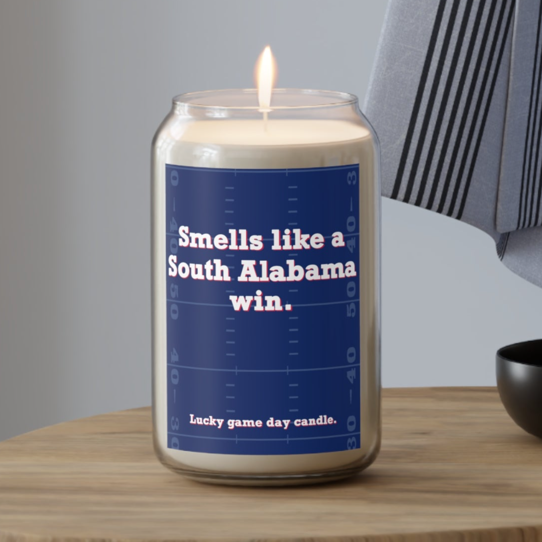 South Alabama Football - "Smells like a South Alabama win" scented candle (13.75 oz)