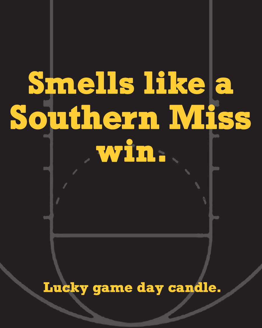 Southern Mississippi Basketball - "Smells like a Southern Miss win" scented candle (13.75 oz)