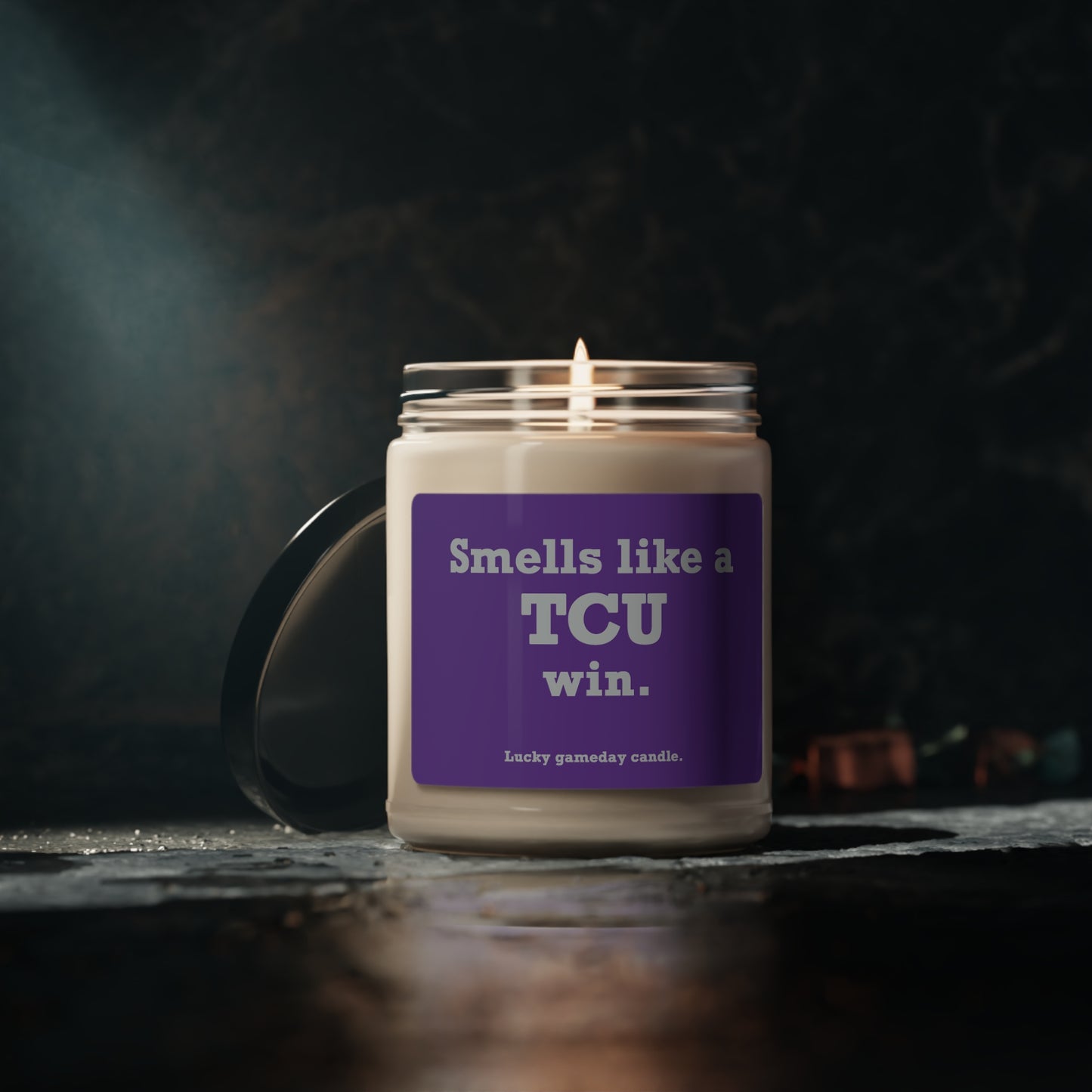 TCU - "Smells like a TCU win" scented candle (9 oz)