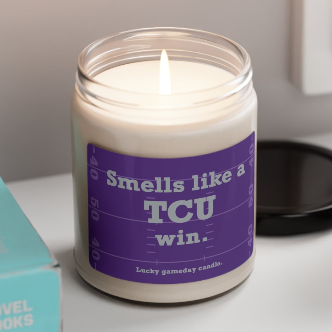 TCU Football - "Smells like a TCU win" scented candle (9 oz)