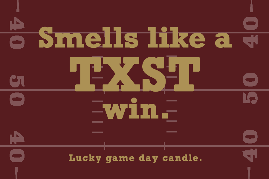 Texas State Football - "Smells like a TXST win" scented candle (9 oz)