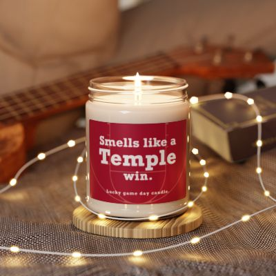 Temple Basketball -  "Smells like a Temple win" scented candle (9 oz)