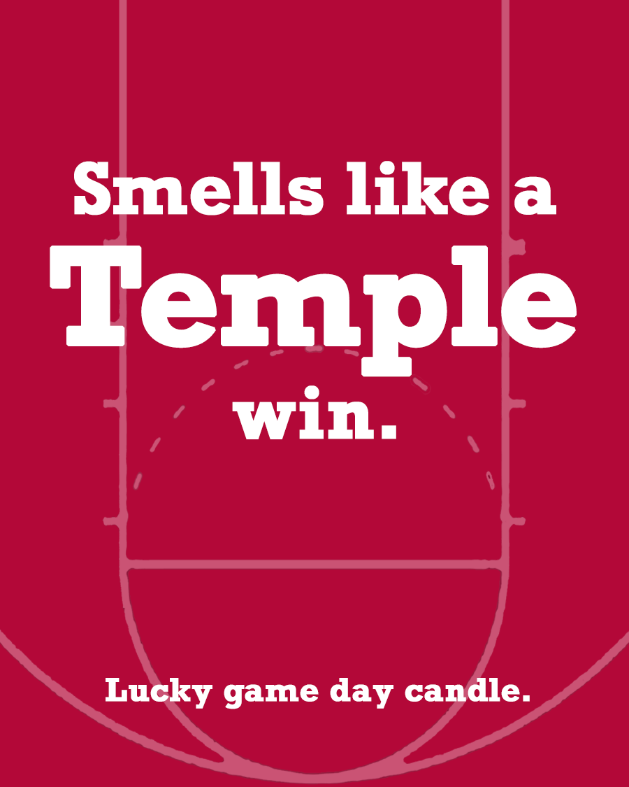 Temple Basketball -  "Smells like a Temple win" scented candle (13.75 oz)