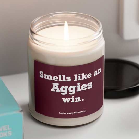 Texas A&M - "Smells like an Aggies win" scented candle (9 oz)