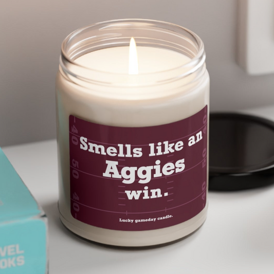 Texas A&M Football - "Smells like an Aggies win" scented candle (9 oz)