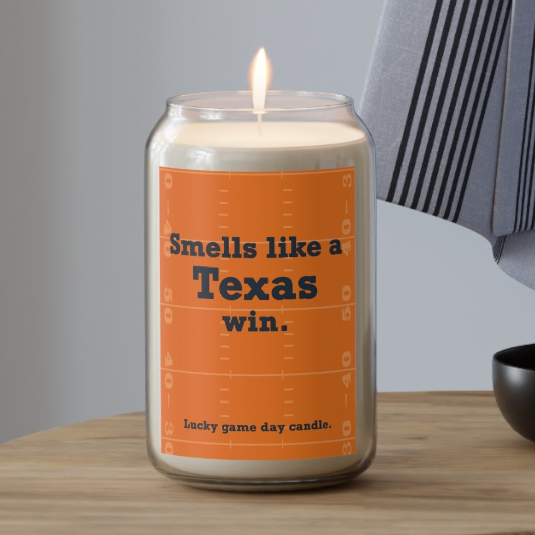 Texas Football - "Smells like a Texas win" scented candle (13.75 oz)