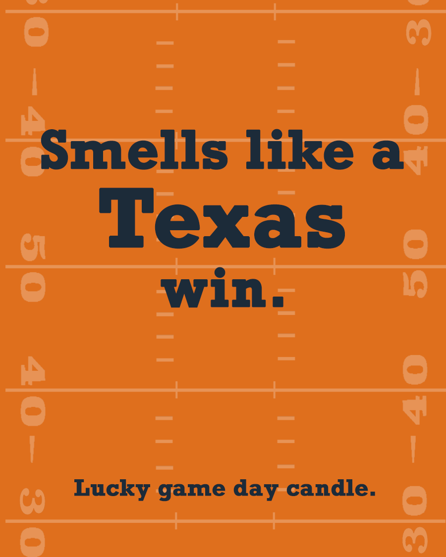 Texas Football - "Smells like a Texas win" scented candle (13.75 oz)