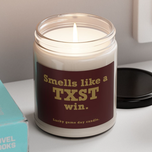 Texas State - "Smells like a TXST win" scented candle (9 oz)